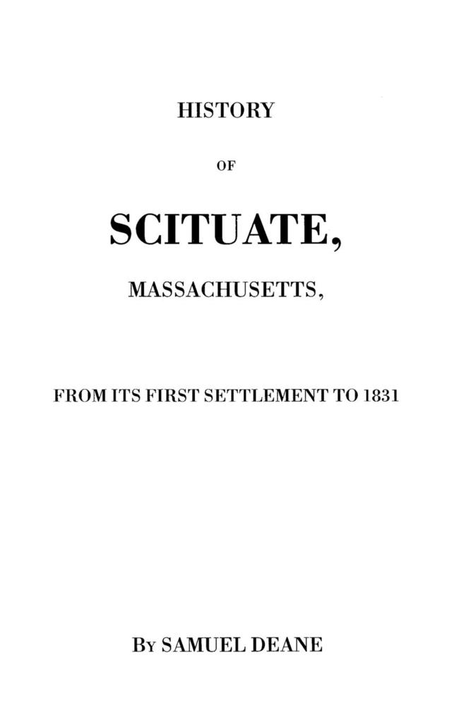 History of Scituate Massachusetts - Samuel Deane