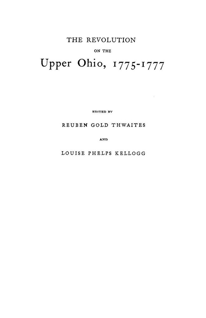 Revolution on the Upper Ohio 1775-1777