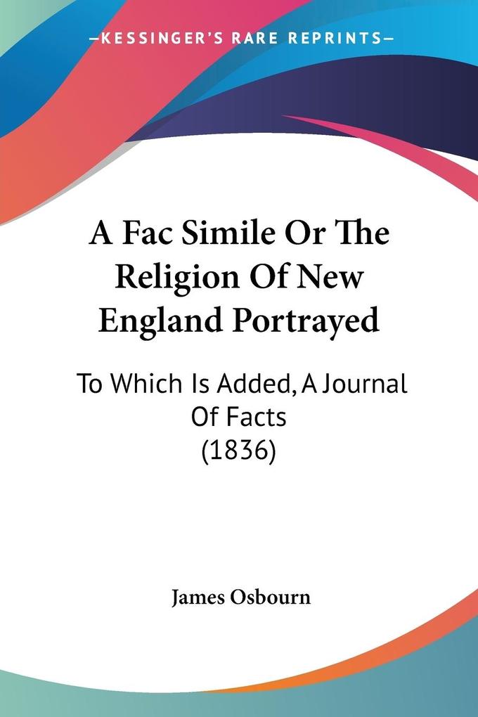 A Fac Simile Or The Religion Of New England Portrayed