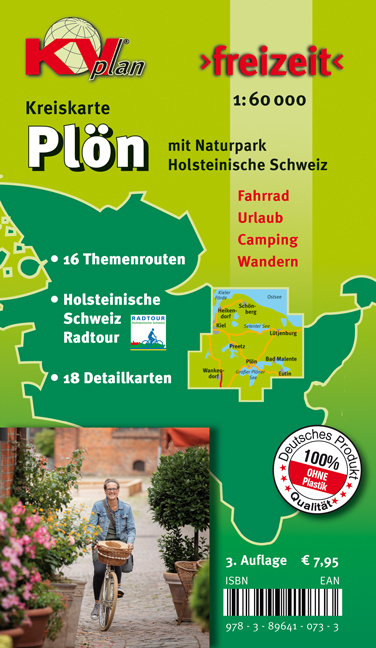 Plön Kreis KVplan Radkarte/Freizeitkarte 1:60.000 / 1:25.000