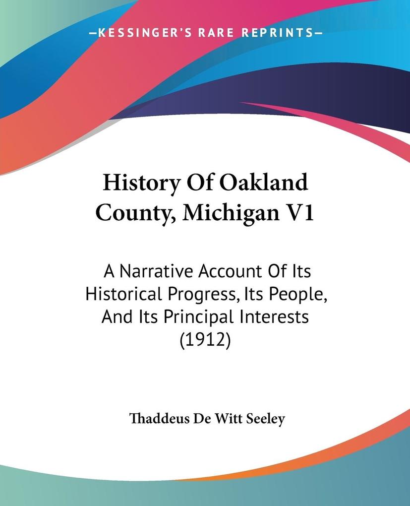 History Of Oakland County Michigan V1