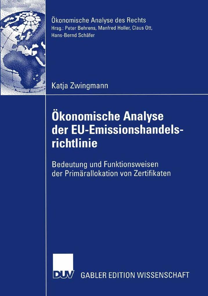 Deutscher Universitätsverlag Ökonomische Analyse Der Eu-Emissionshandelsrichtlinie