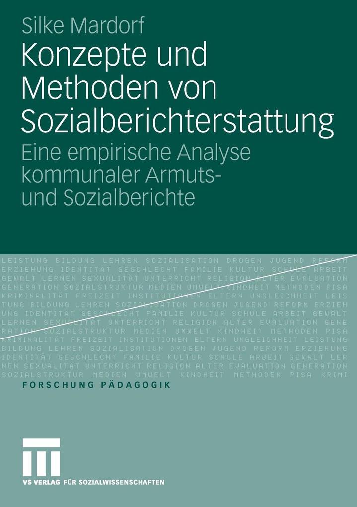 Konzepte und Methoden von Sozialberichterstattung
