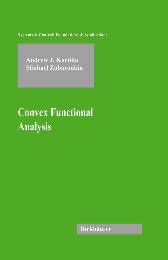 Convex Functional Analysis - Andrew J. Kurdila/ Michael Zabarankin
