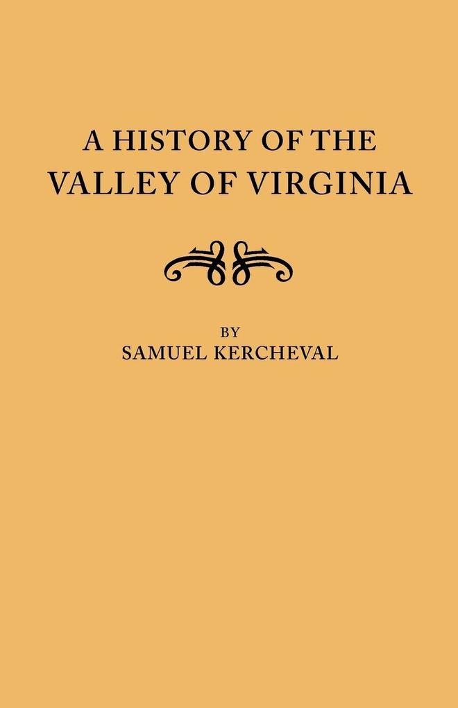 History of the Valley of Virginia