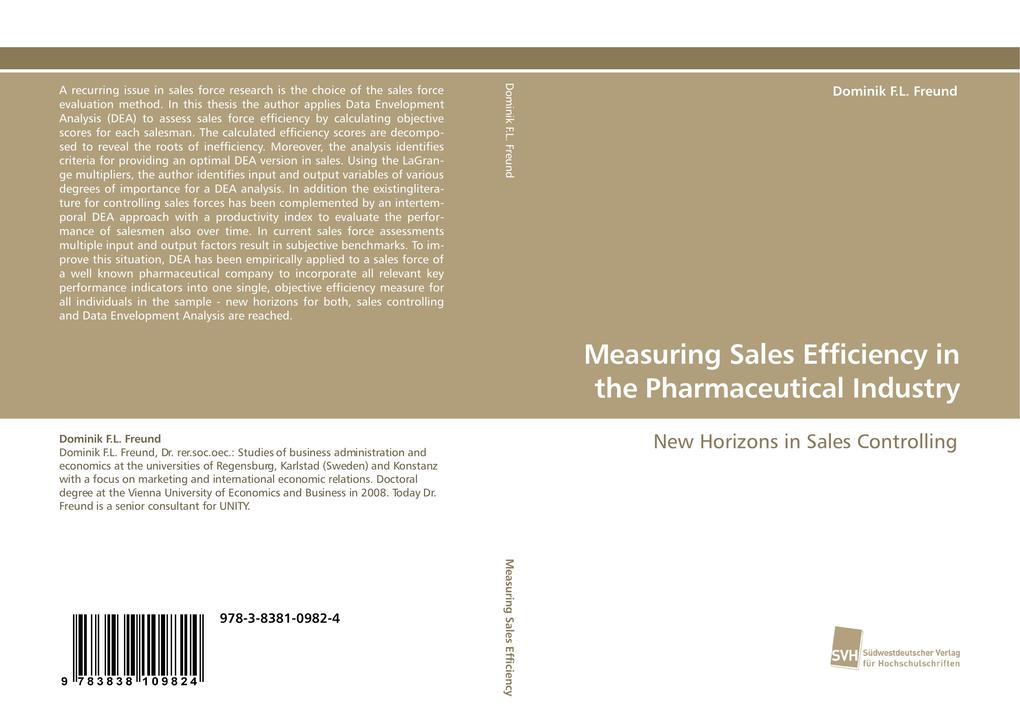 Measuring Sales Efficiency in the Pharmaceutical Industry
