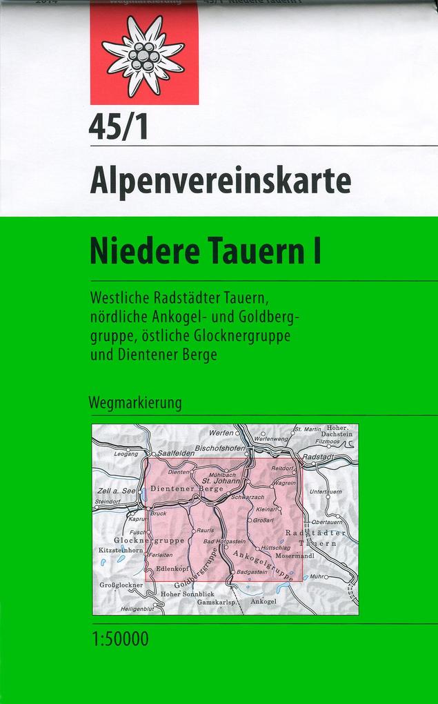 DAV Alpenvereinskarte 45/1 Niedere Tauern I. 1 : 50 000 Wegmarkierung