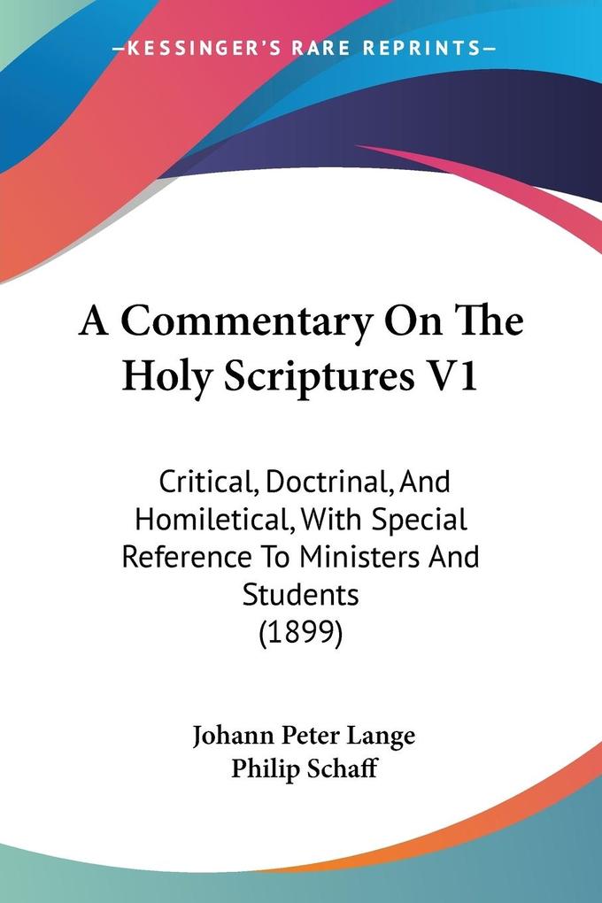 A Commentary On The Holy Scriptures V1 - Johann Peter Lange