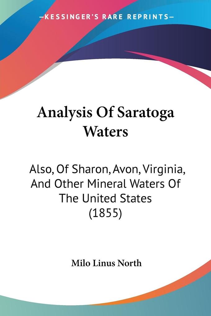 Analysis Of Saratoga Waters