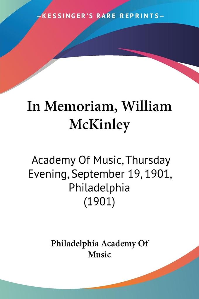 In Memoriam William McKinley