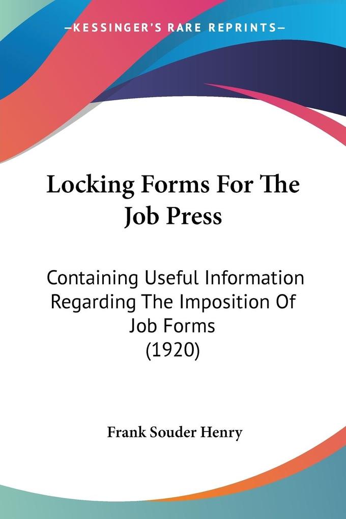 Locking Forms For The Job Press