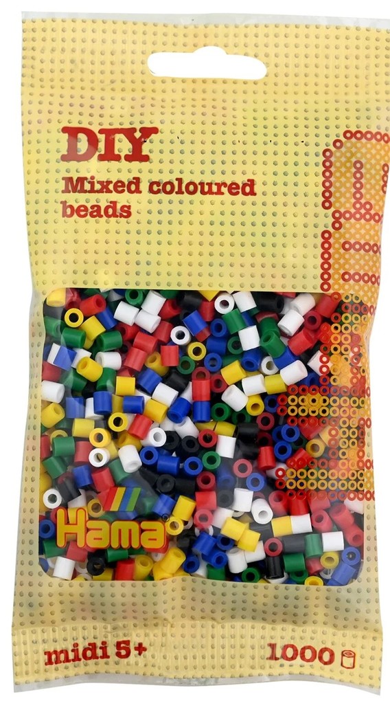 Hama - Perlenbeutel 1000 Stück Mix 6 Farben