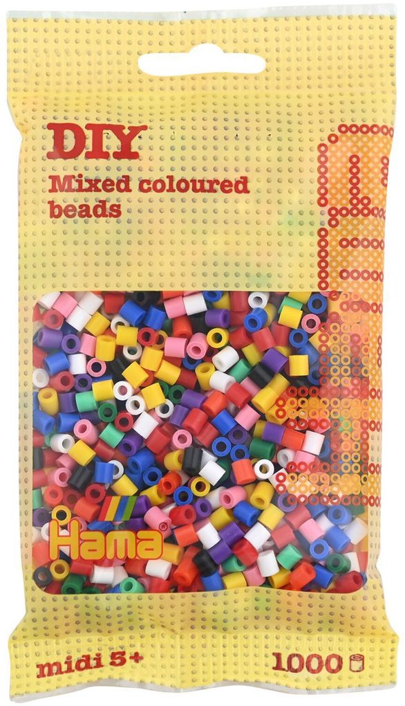 Hama - Perlenbeutel 1000 Stück Mix 10 Farben