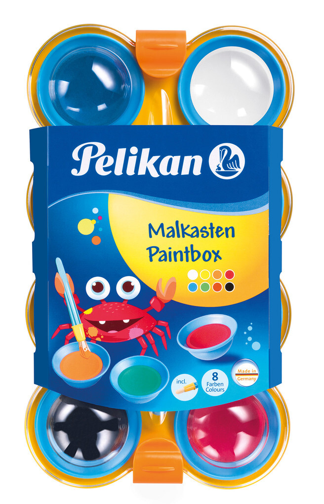 Pelikan Deckfarbkasten mini-friends® 8 Farben und 1 Pinsel