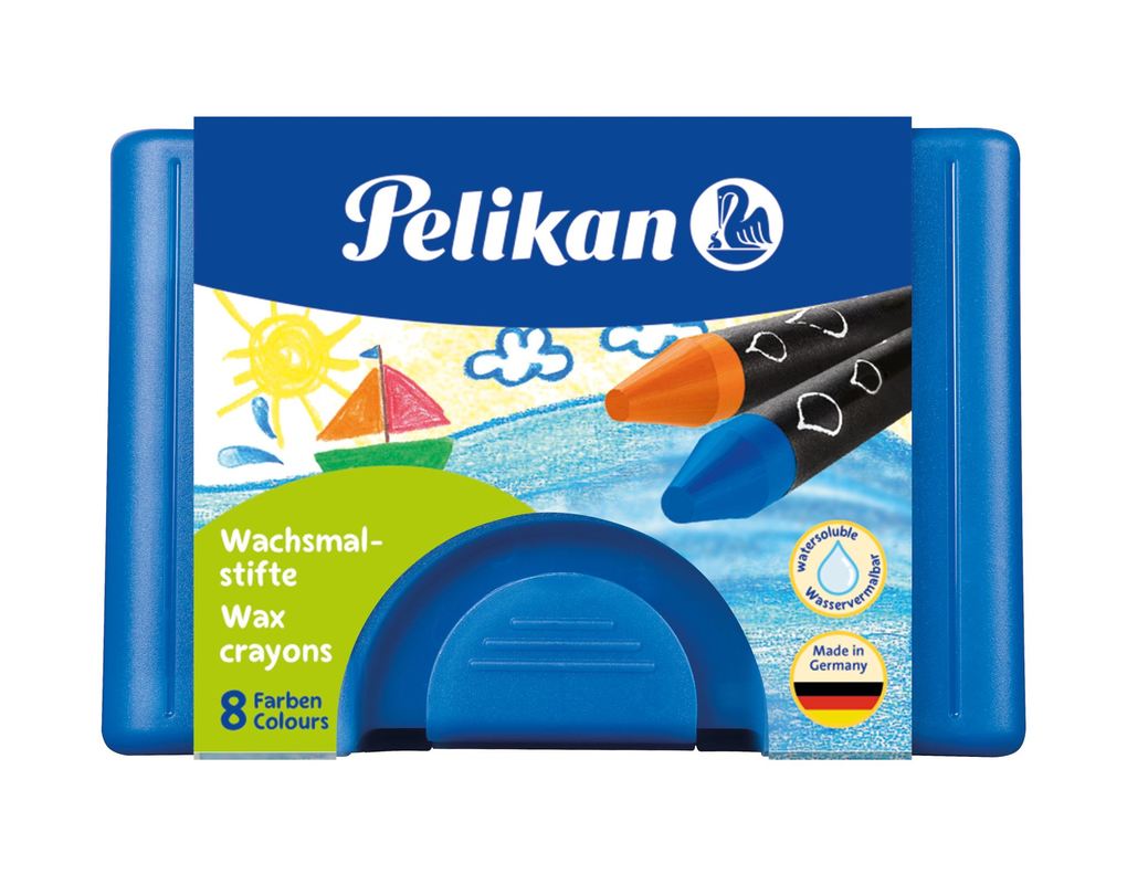 Pelikan Crayons de cire épais 666/8WL, rond, soluble dans l'