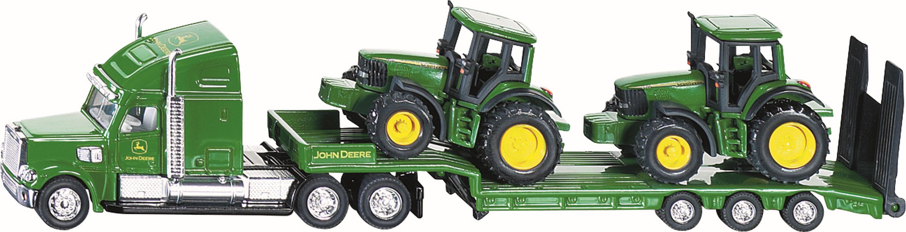 SIKU Farmer - Tieflader mit John Deere Traktoren