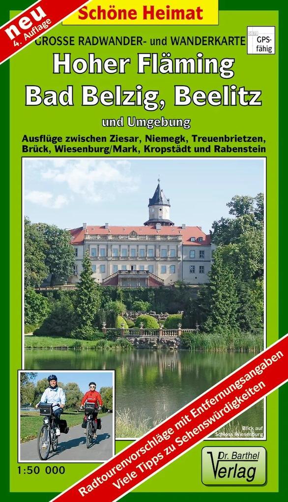 Große Radwander- und Wanderkarte Hoher Fläming Bad Belzig Beelitz und Umgebung 1 : 50 000