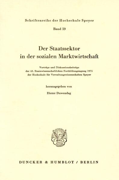 Der Staatssektor in der sozialen Marktwirtschaft.