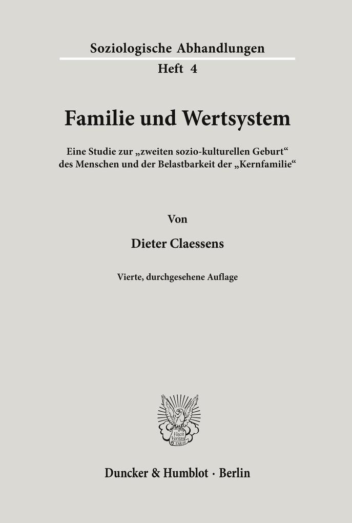 Familie und Wertsystem. - Dieter Claessens