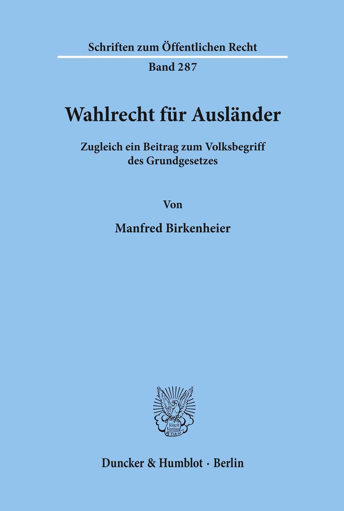 Wahlrecht für Ausländer.
