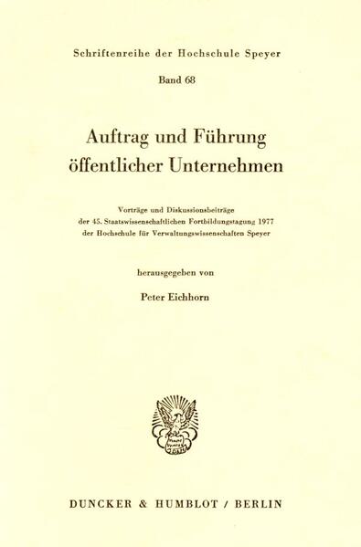 Auftrag und Führung öffentlicher Unternehmen.