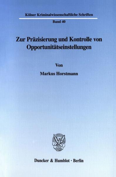 Zur Präzisierung und Kontrolle von Opportunitätseinstellungen.