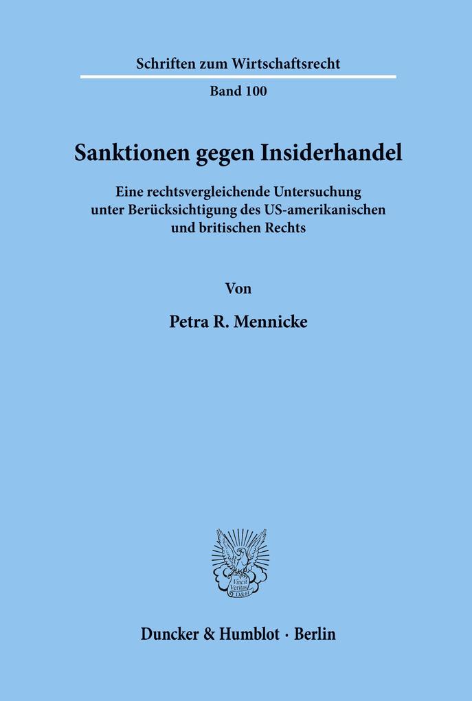 Sanktionen gegen Insiderhandel. - Petra R. Mennicke
