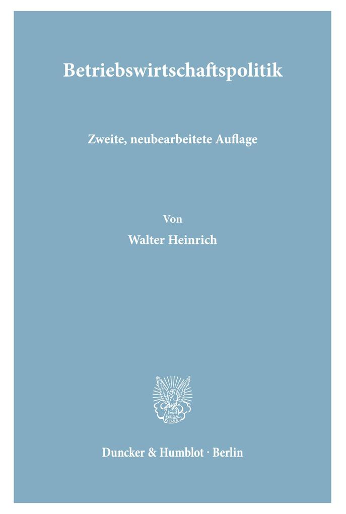 Betriebswirtschaftspolitik.