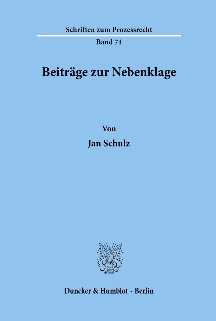 Beiträge zur Nebenklage.
